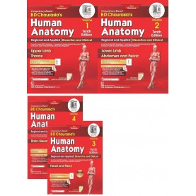 BD Chaurasia's Human Antomy-Vol 1 , 2 , 3 & 4 - Set of 4 Books-10th/Ed. 2025- with Free Workbooks + QR Code for Online Material -  by B. D. Chaurasia 