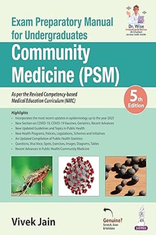 Exam Preparatory Manual for Undergraduates: Community Medicine (PSM) Paperback-2025 - 15E by Vivek Jain