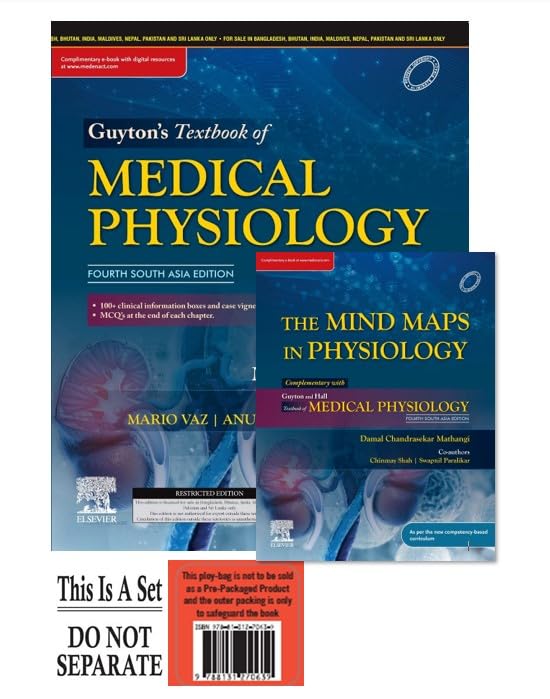Guyton's Textbook of Medical Physiology, 4th SAE & The Mindmaps in Physiology, 1st ed. - SET by Mario Vaz 