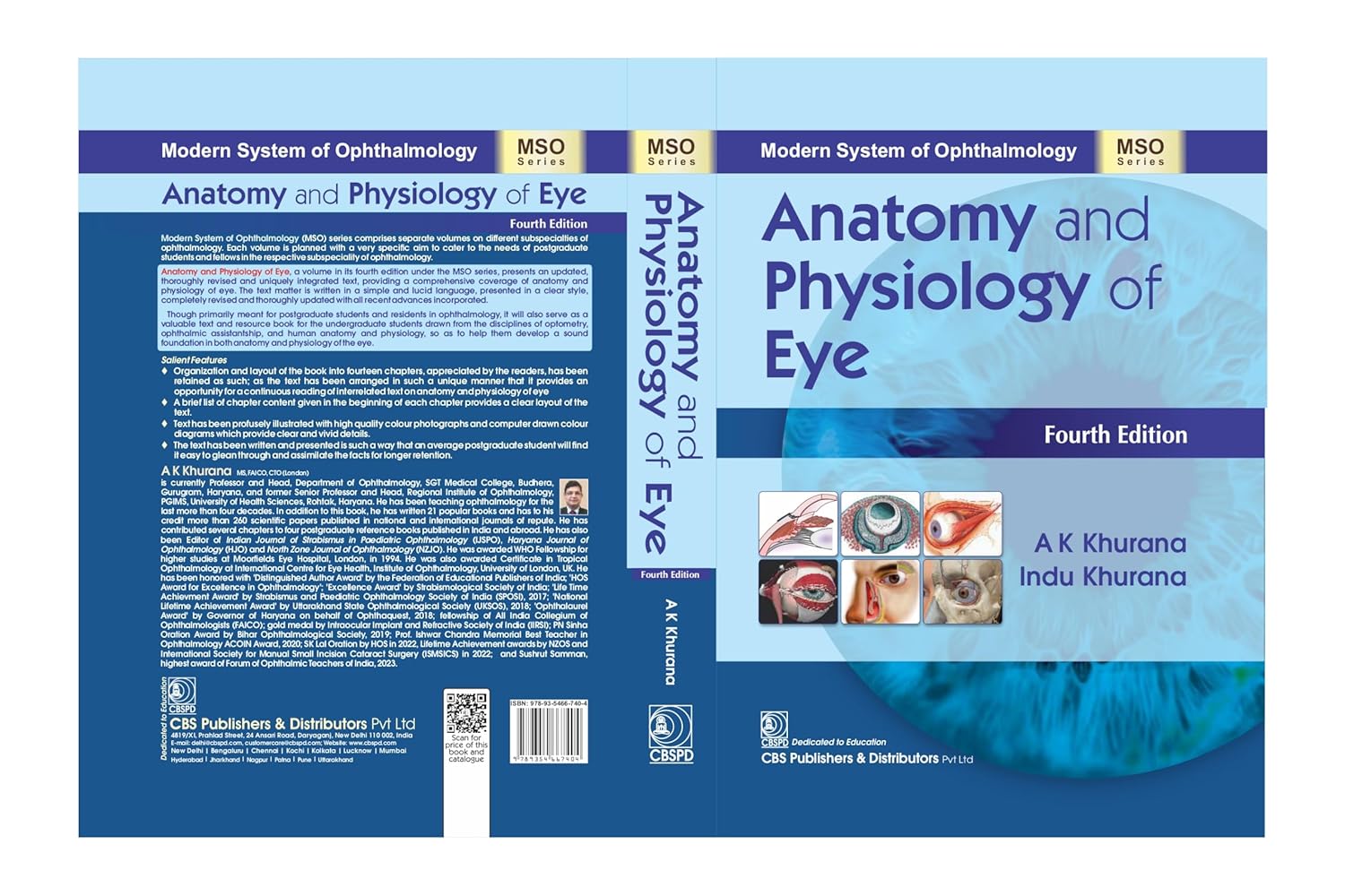 Anatomy And Physiology Of Eye 4Ed (Mso Series) (Hb 2024) by AK Khurana 