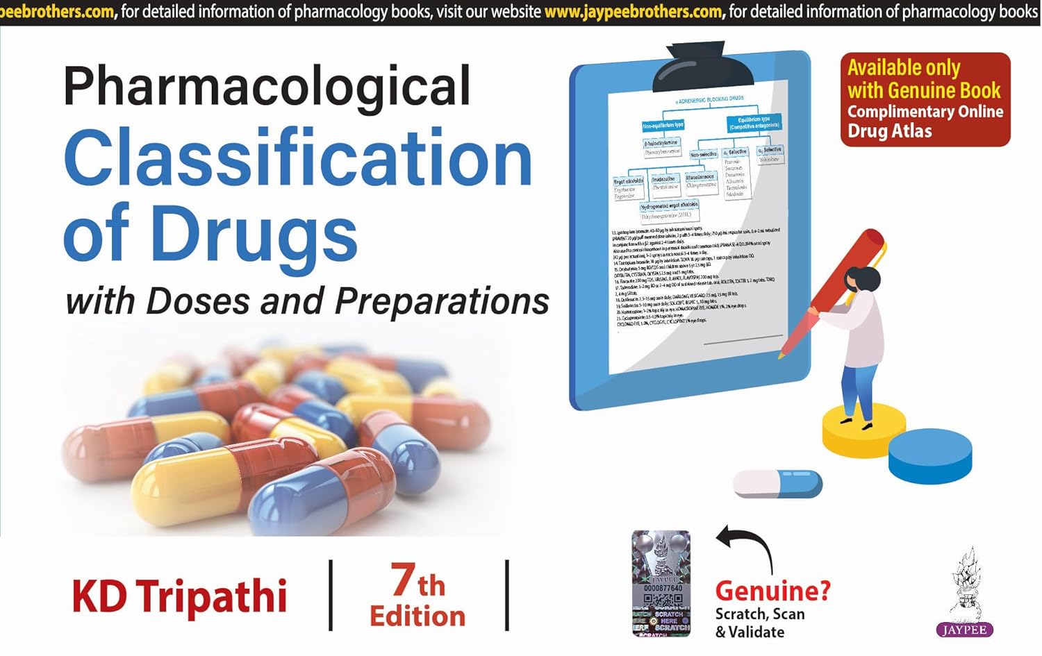 PHARMACOLOGICAL CLASSIFICATION OF DRUGS WITH DOSES AND PREPARATIONS by KD TRIPATHI